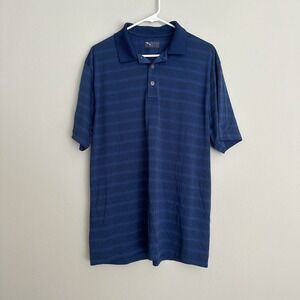 Grand Slam Men's Size XL Golf Polo Shirt Blue Geometric Short Sleeve Collar